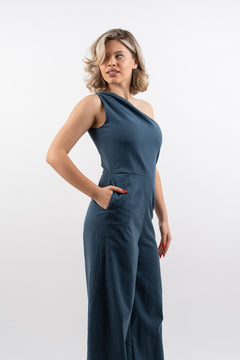 The Alma Cotton Jumpsuit  Charcoal Grey