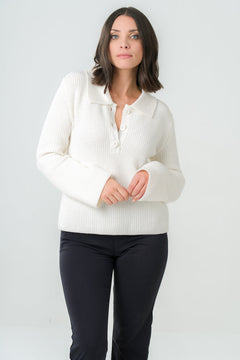 Torreya Knitted Sweater Ecru White