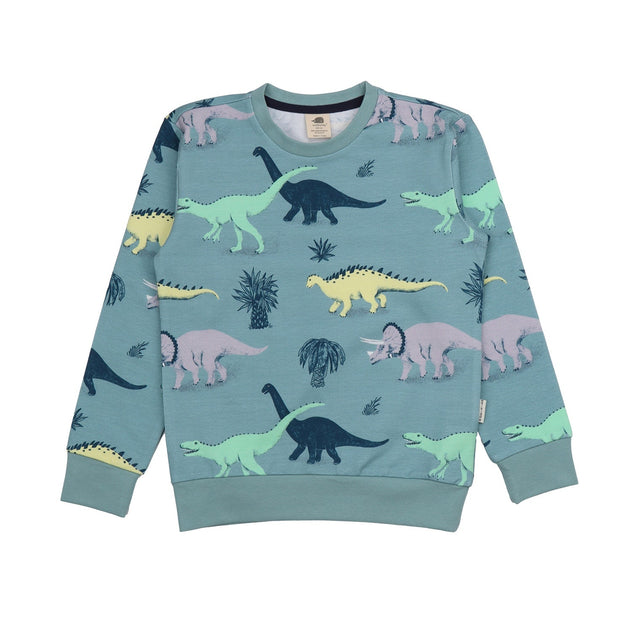 Kids' Running Dinosaurs Sweatshirt Blue