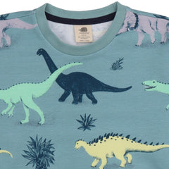 Kids' Running Dinosaurs Sweatshirt Blue