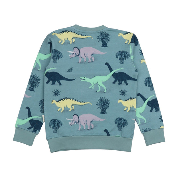Kids' Running Dinosaurs Sweatshirt Blue