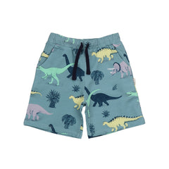 Kids' Running Dinosaurs Shorts Blue