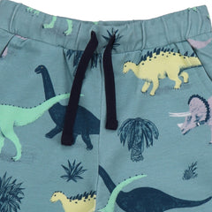 Kids' Running Dinosaurs Shorts Blue