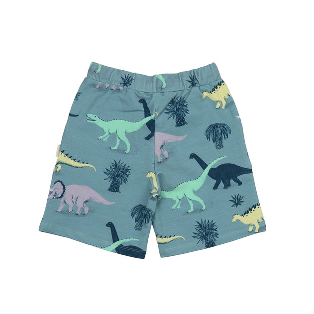 Kids' Running Dinosaurs Shorts Blue