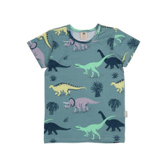 Kids' Running Dinosaurs T-Shirt Blue
