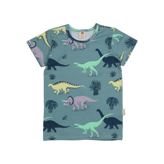 Kids' Running Dinosaurs T-Shirt Blue