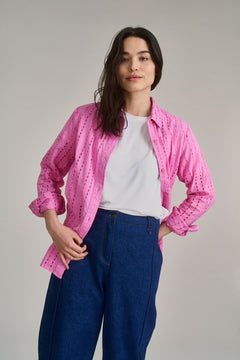 Rio Organic Broderie Anglaise Shirt Pink