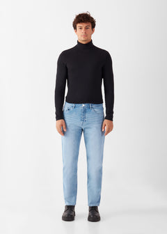 Rise Relaxed Tapered Basic Jeans Bright Blue