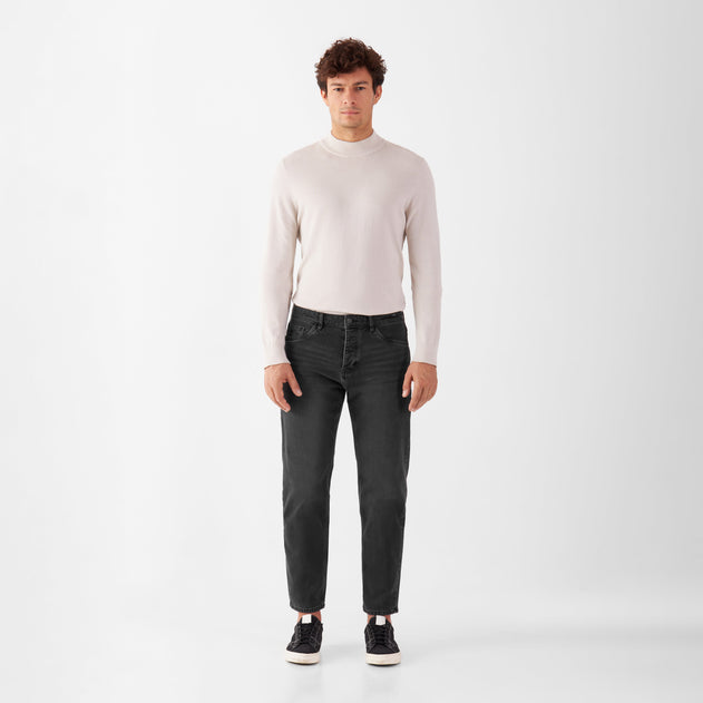 Rise Relaxed Tapered Basic Jeans Black