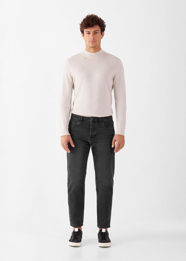Rise Relaxed Tapered Basic Jeans Black
