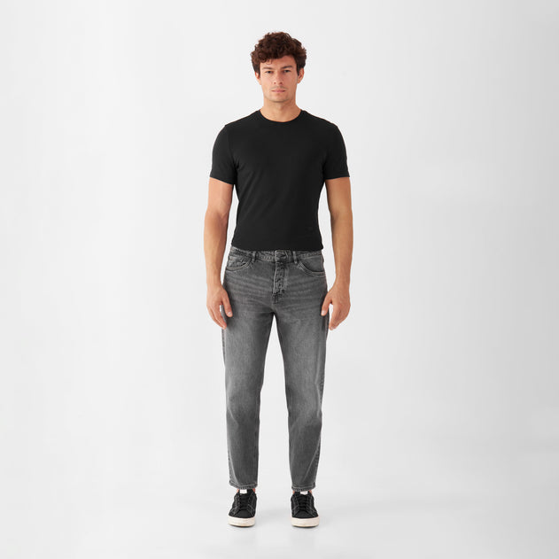 Rise Relaxed Tapered Basic Jeans Vintage Grey