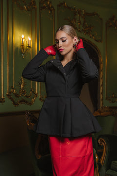 Short Double Breasted Raincoat Evening Blush Black