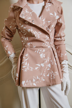 Short Double Breasted Raincoat Rose Blush