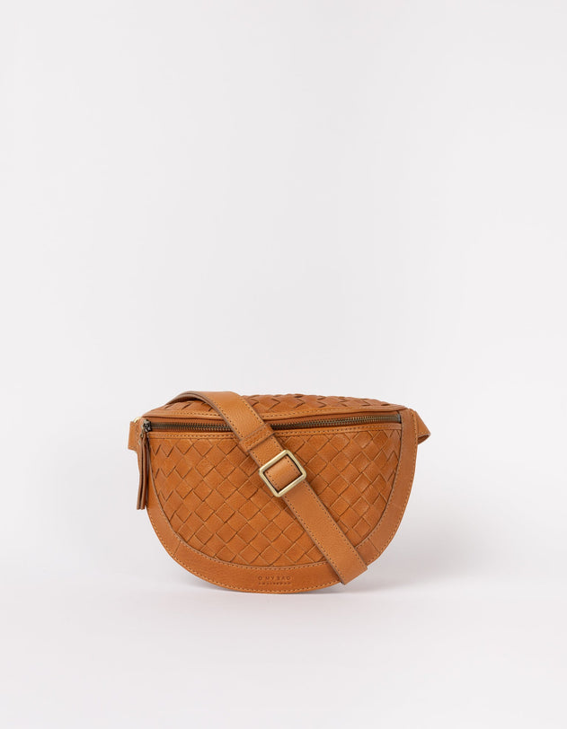 Ray Bumbag Woven Soft Grain Leather Wild Oak