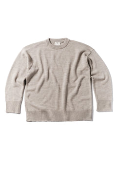 Heavy Merino Crew Knit  Sand