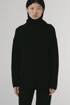 Heavy Turtle Neck Knit Black