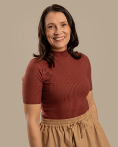 Ribbed T-Shirt  Mahogany