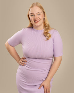 Ribbed T-Shirt Dress Lavender