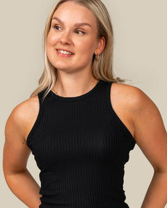 Toive Ribbed Top Black