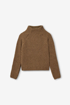 Recycled Wool Turtleneck Sweater Brown