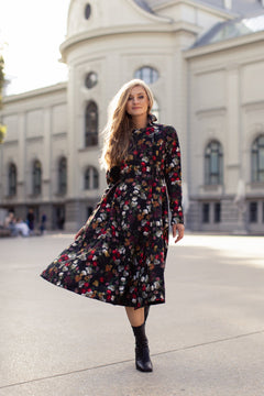 Rose Garden Raincoat Black and Red