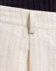 Women's Pantalone Trousers Natural Stripe White