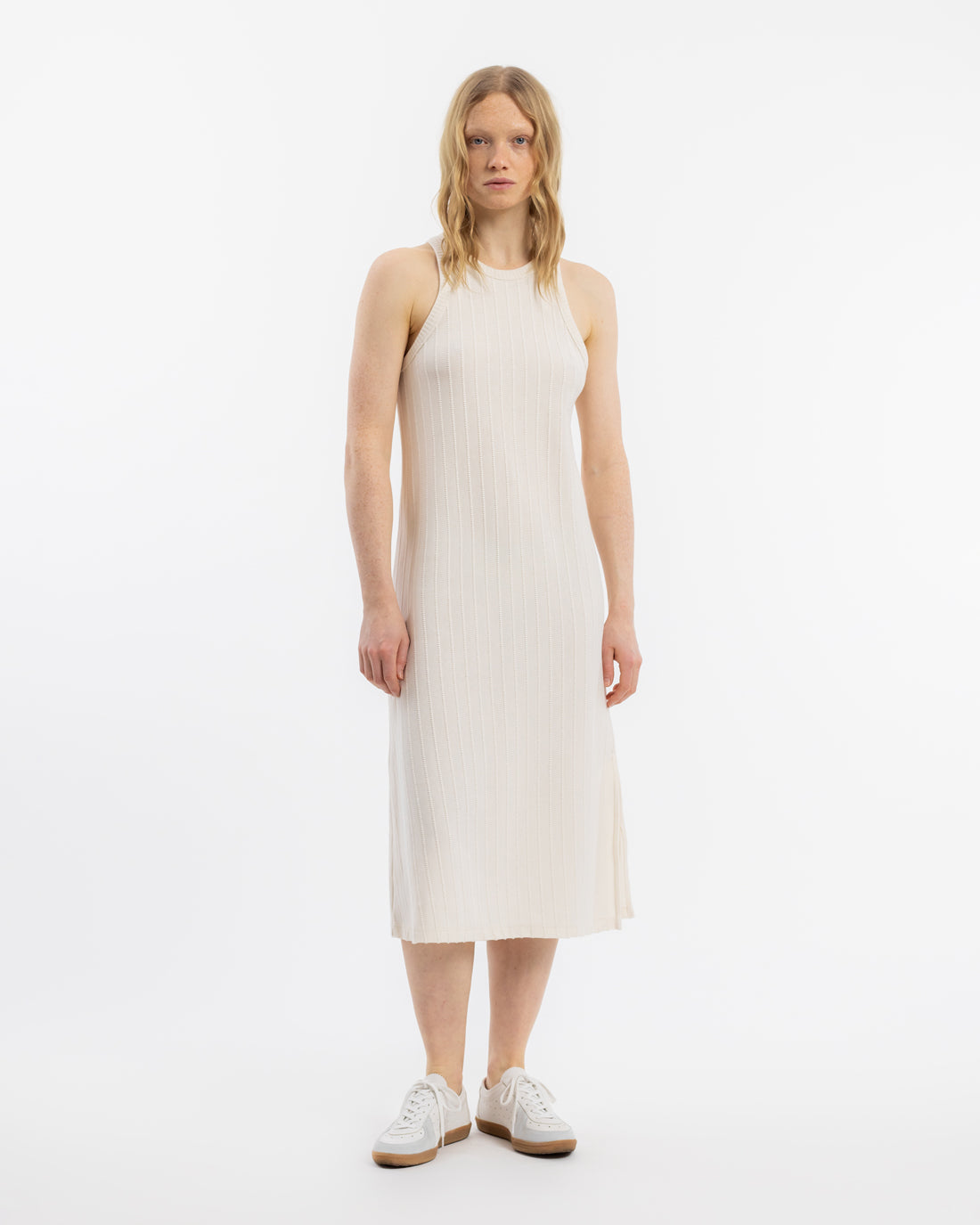 Knit Summer Dress Natural White