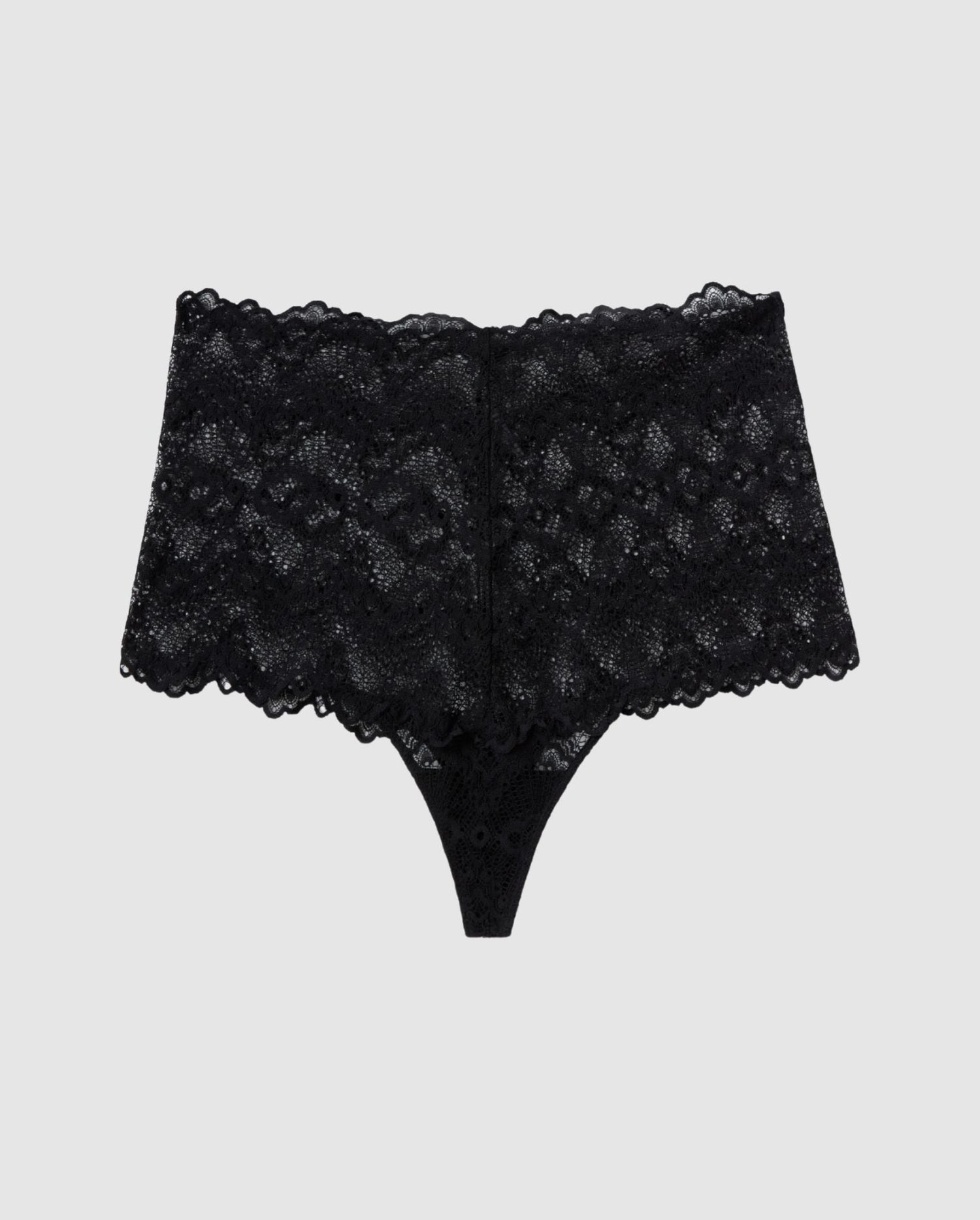 Lace Galloon Thong Black