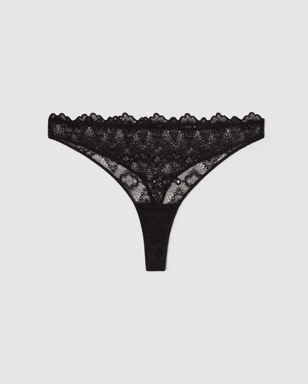 Lace Thong Saboteur Black