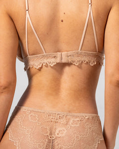Lace Triangle Bralette Warm Nude
