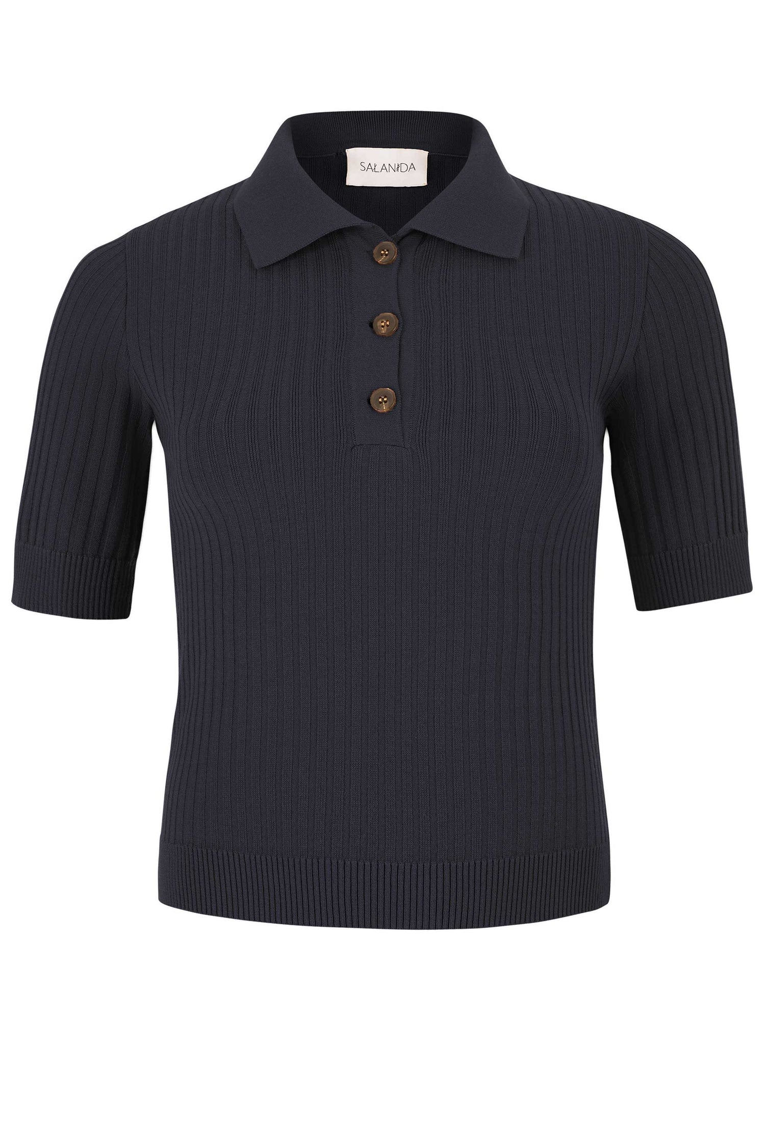 Madonna Polo Top Black