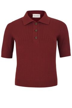 Madonna Polo Top Burgundy