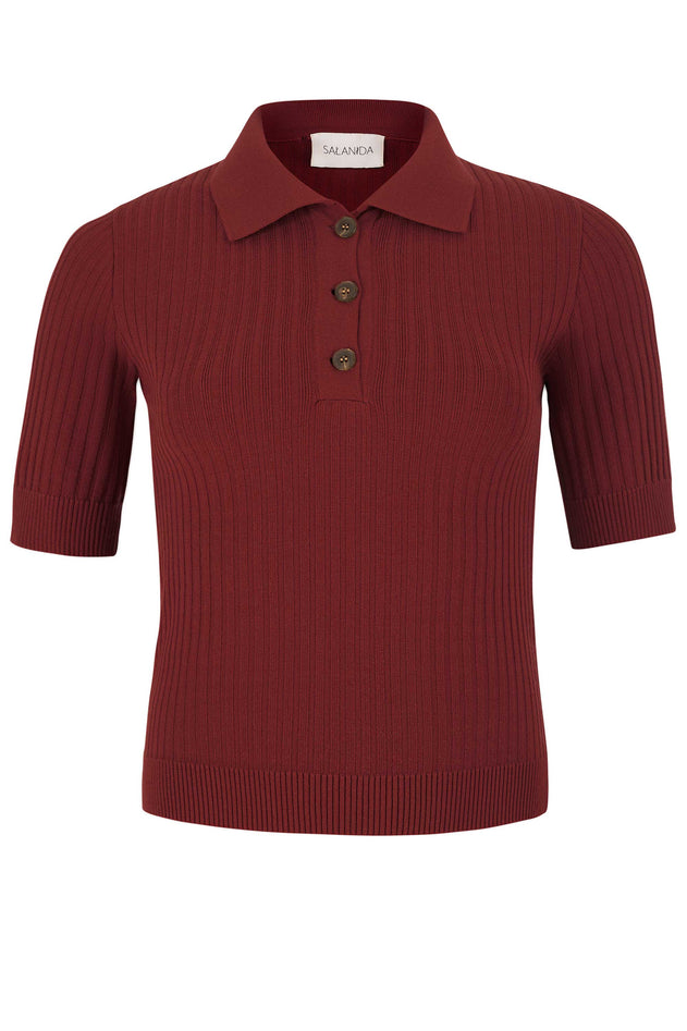 Madonna Polo Top Burgundy