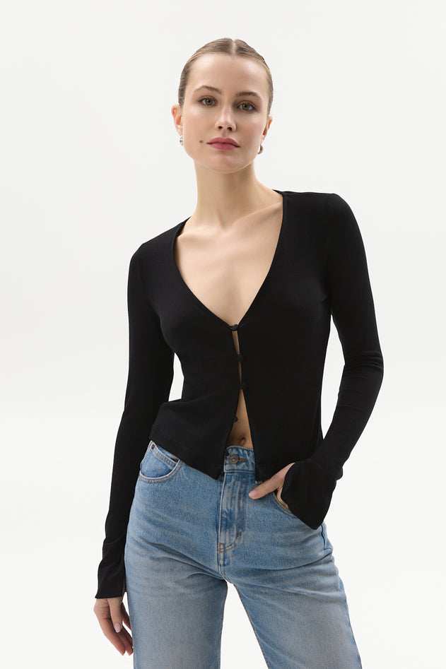 Saint Body Button Jumper Black