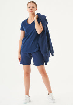 Sheyma Organic Cotton Sweatshorts Navy