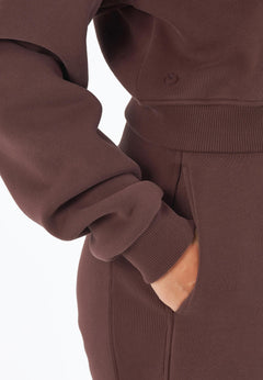 SILLIVIA Crop Sweatshirt Bitter Chocolate