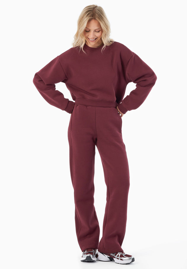 SILLIVIA Crop Sweatshirt Bordeaux Red