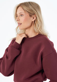 SILLIVIA Crop Sweatshirt Bordeaux Red