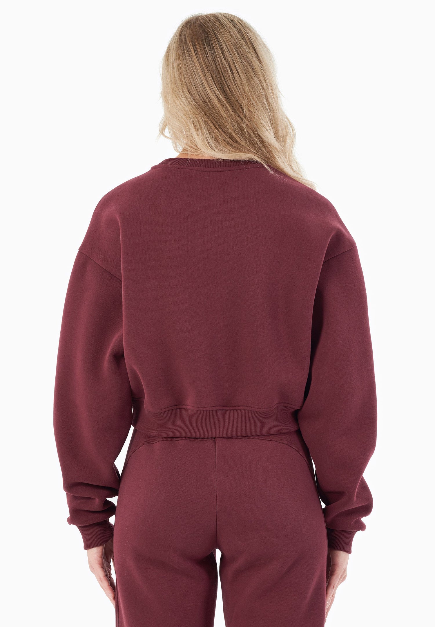 SILLIVIA Crop Sweatshirt Bordeaux Red
