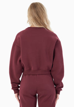 SILLIVIA Crop Sweatshirt Bordeaux Red