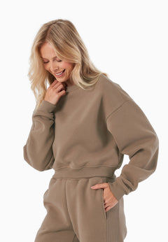 SILLIVIA Crop Sweatshirt Gravel