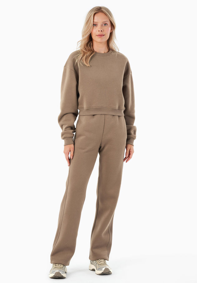 SILLIVIA Crop Sweatshirt Gravel