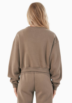SILLIVIA Crop Sweatshirt Gravel
