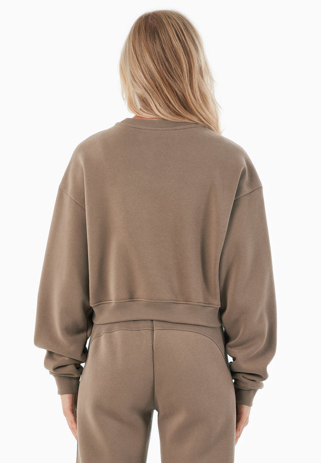 SILLIVIA Crop Sweatshirt Gravel