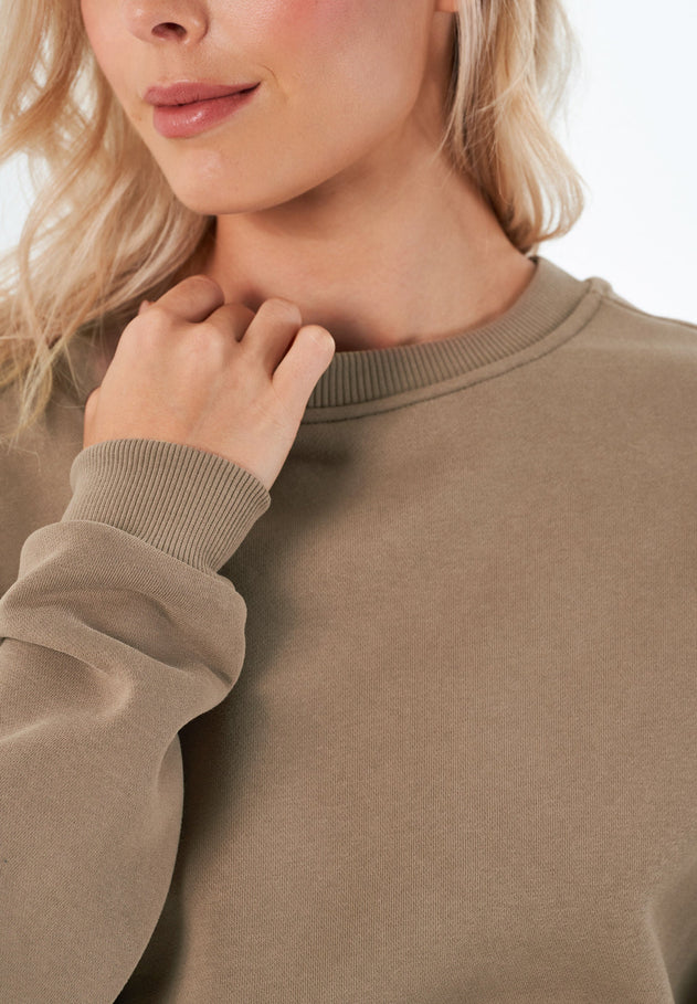 SILLIVIA Crop Sweatshirt Gravel