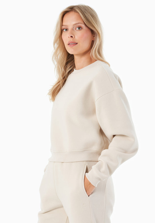 SILLIVIA Crop Sweatshirt Off White