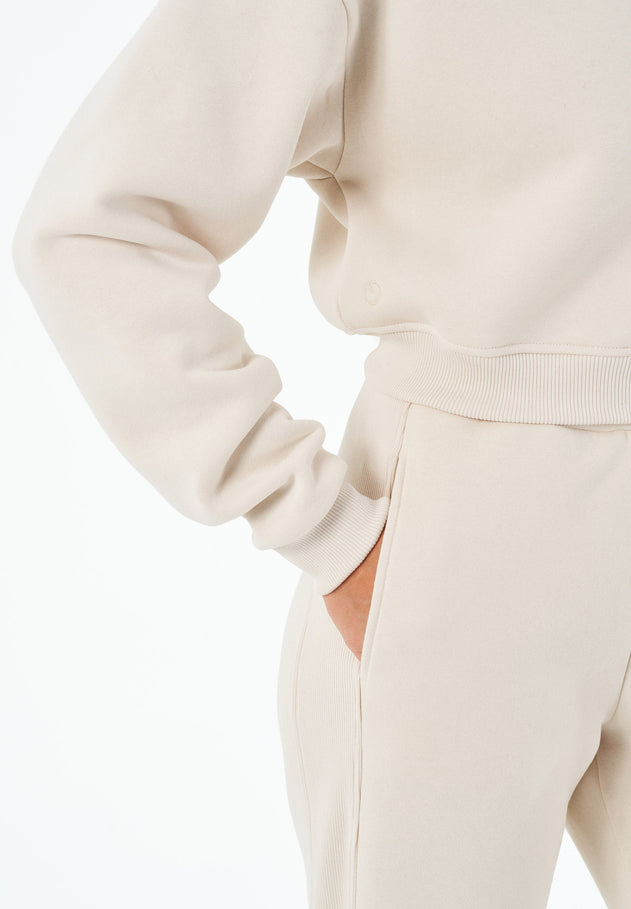 SILLIVIA Crop Sweatshirt Off White