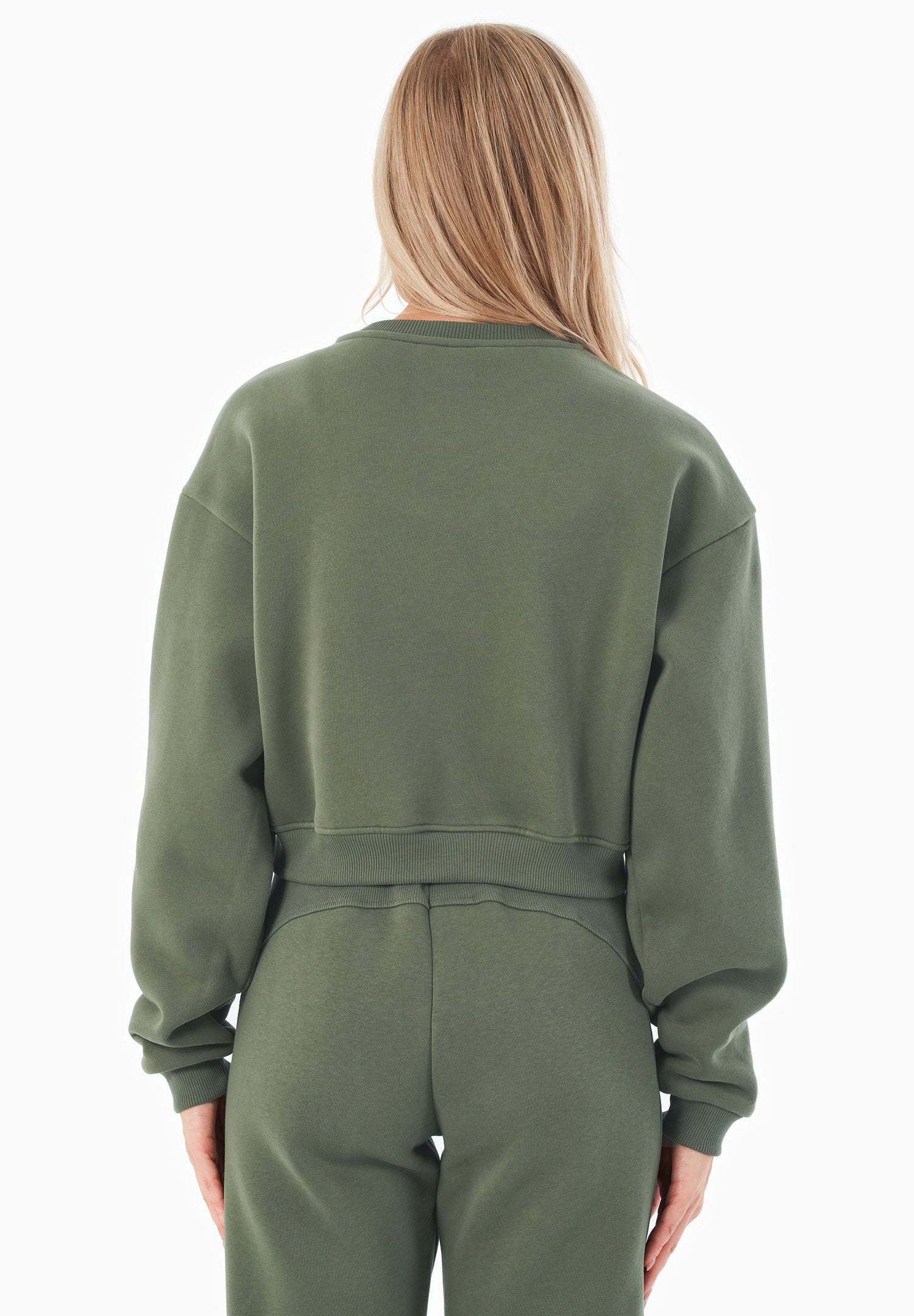 SILLIVIA Crop Sweatshirt Olive Green
