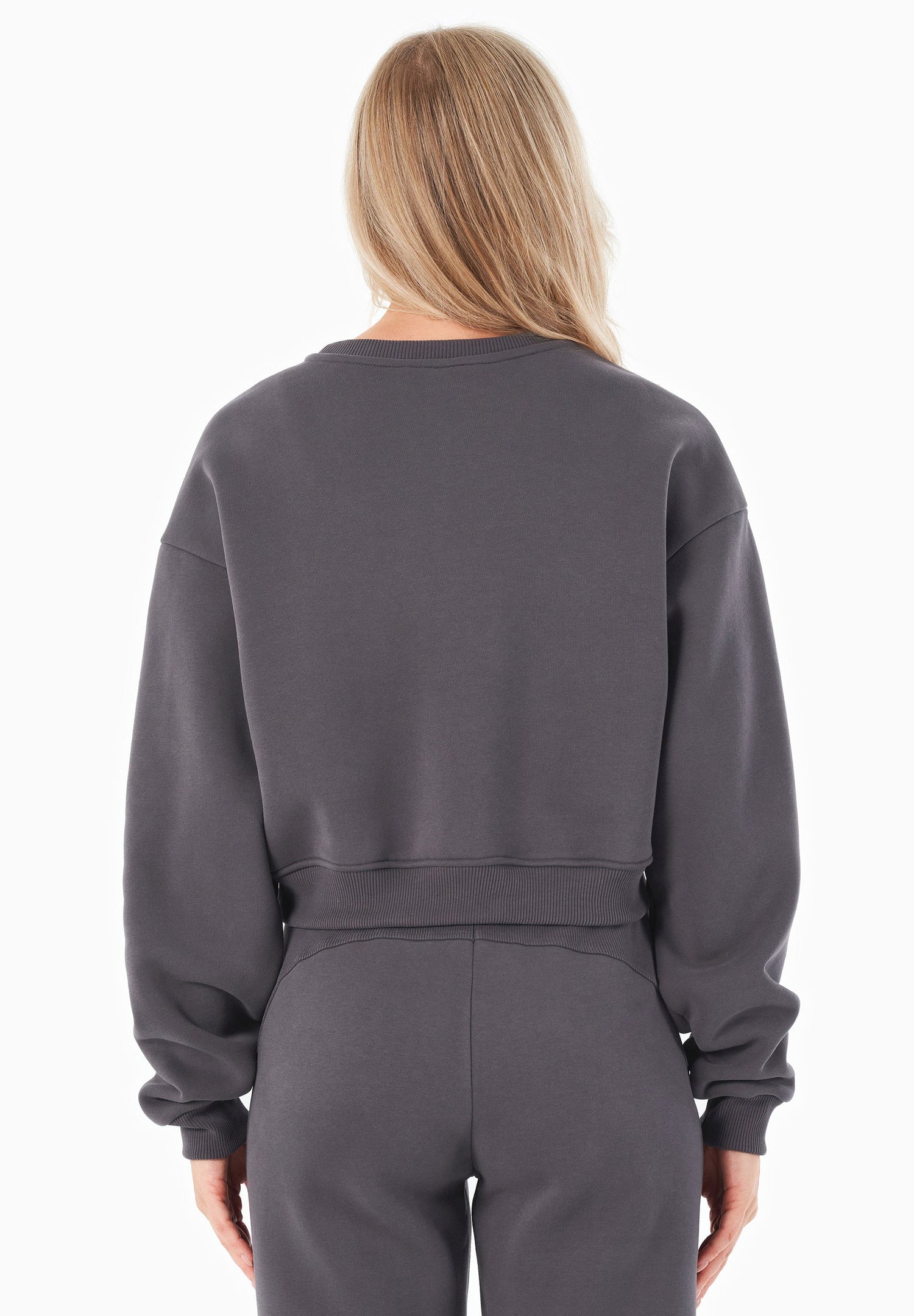 SILLIVIA Crop Sweatshirt Shadow Grey