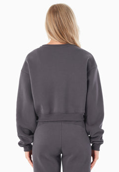 SILLIVIA Crop Sweatshirt Shadow Grey